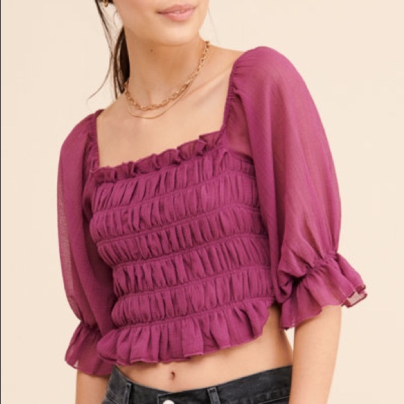 urban outfitters smocked top
